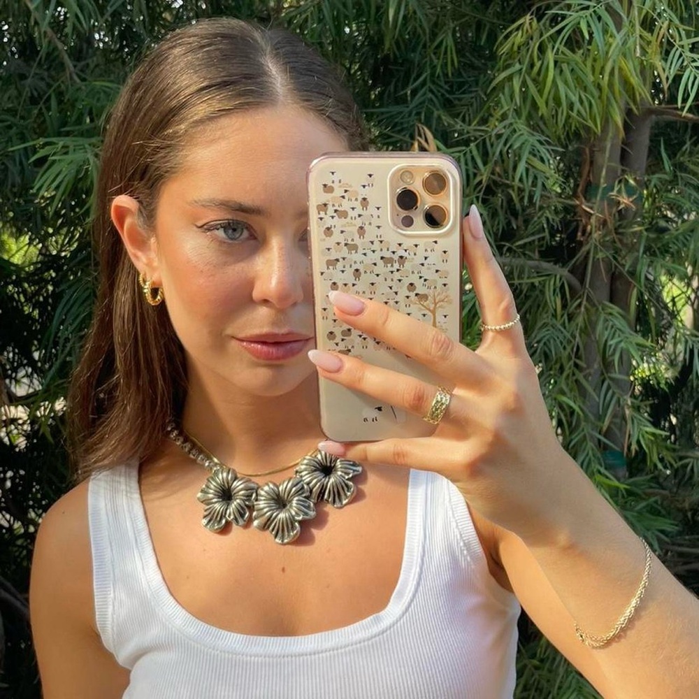 Vintage Boho Silver Beaded Statement Necklace